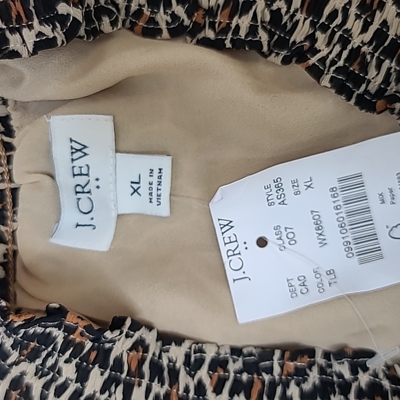 J Crew Long Sleeve Leopard Smocked Neck Shirt in Brown/Black - NWT - Picture 14 of 17
